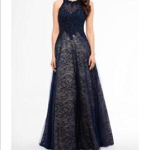 Mesh/Lace Beaded Gown